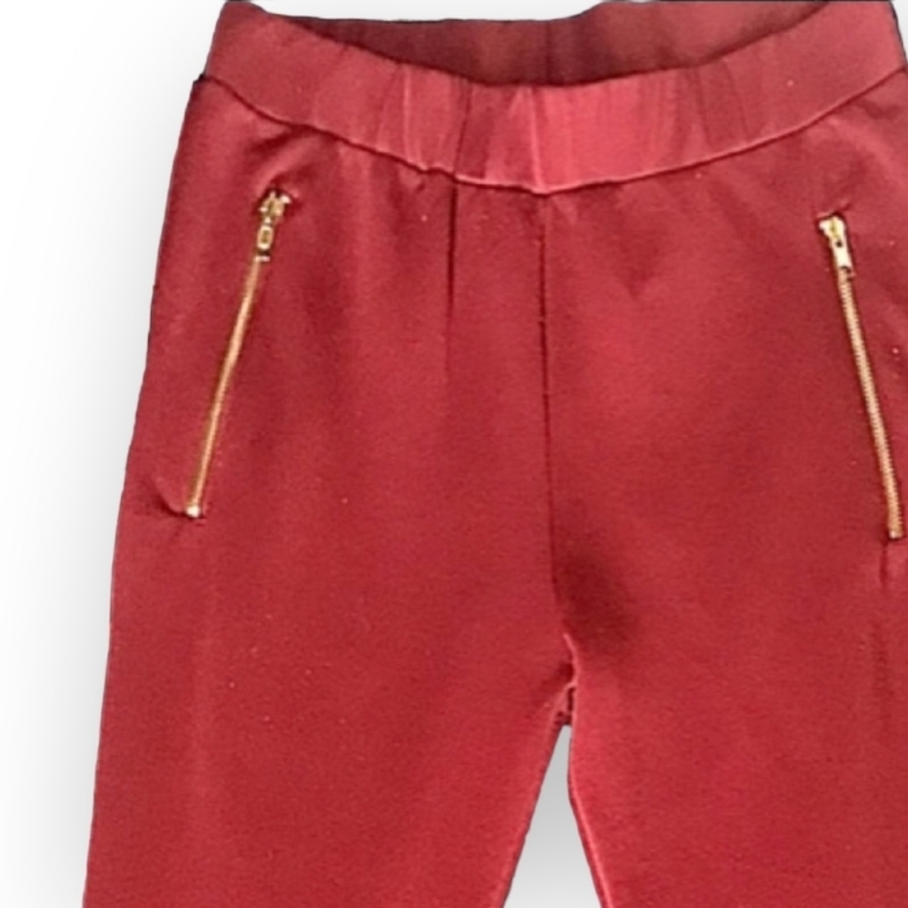 NWOT F21 wine-colored high-rise cigarette pants - Picture 5 of 6